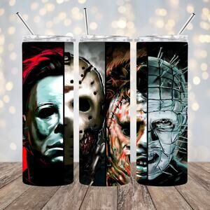 Horror 20oz Tumbler With Metal Straw